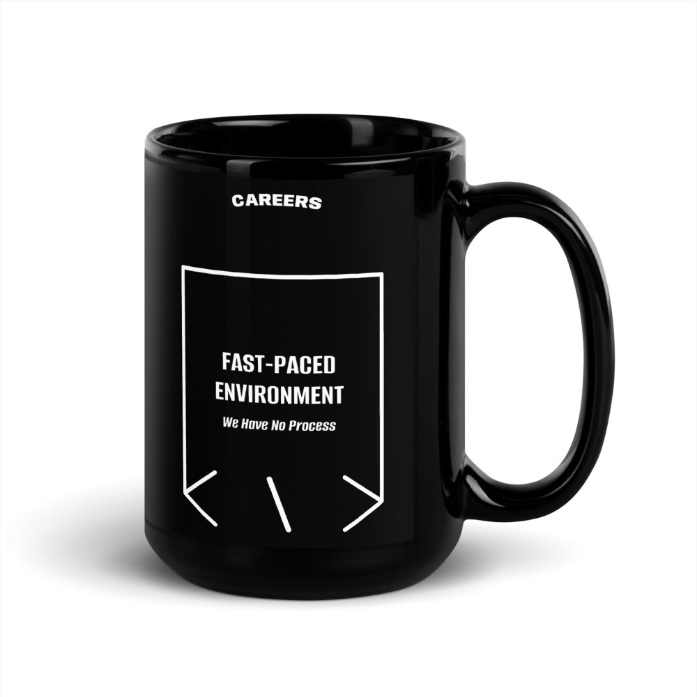 Fast-Paced Environment — Black White back mockup (15 oz)