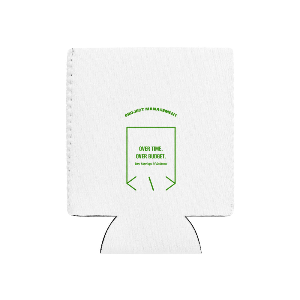 Over Time. Over Budget. — White Green back mockup