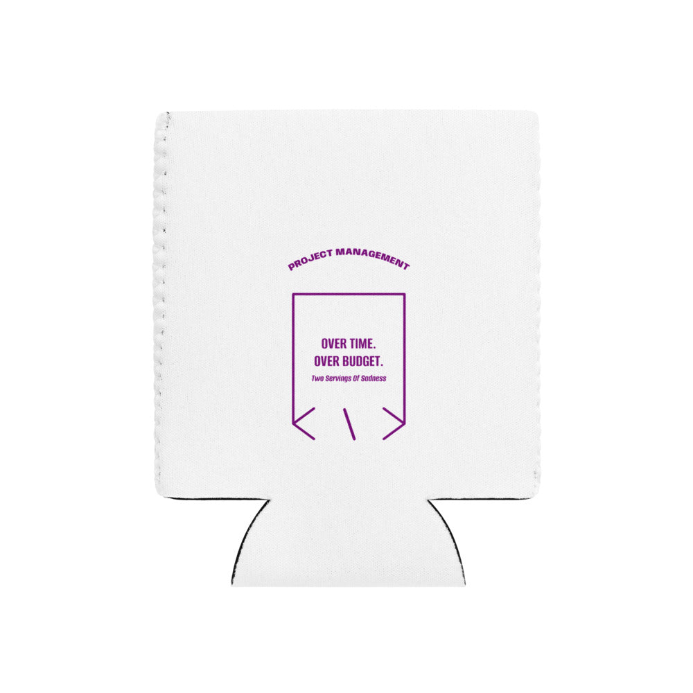 Over Time. Over Budget. — White Purple back mockup