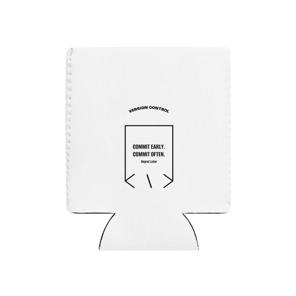 Commit Early. Commit Often. — White Black back mockup