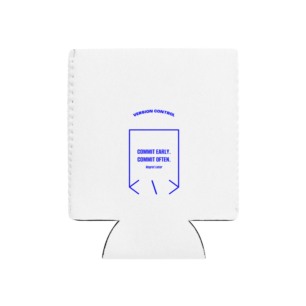 Commit Early. Commit Often. — White Blue back mockup