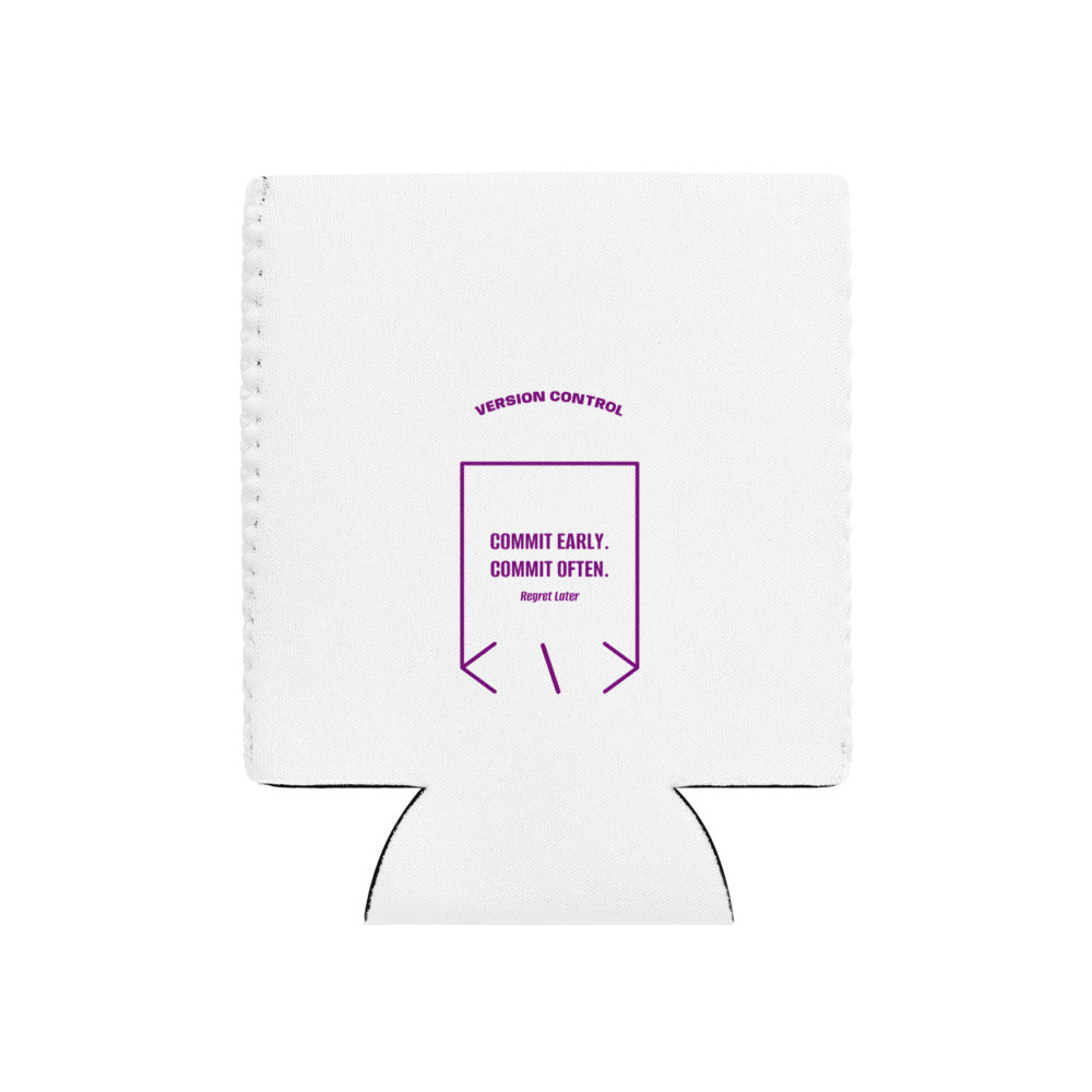 Commit Early. Commit Often. — White Purple back mockup
