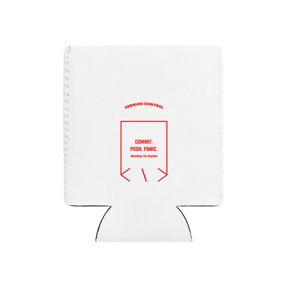 Commit. Push. Panic. — White Red back mockup