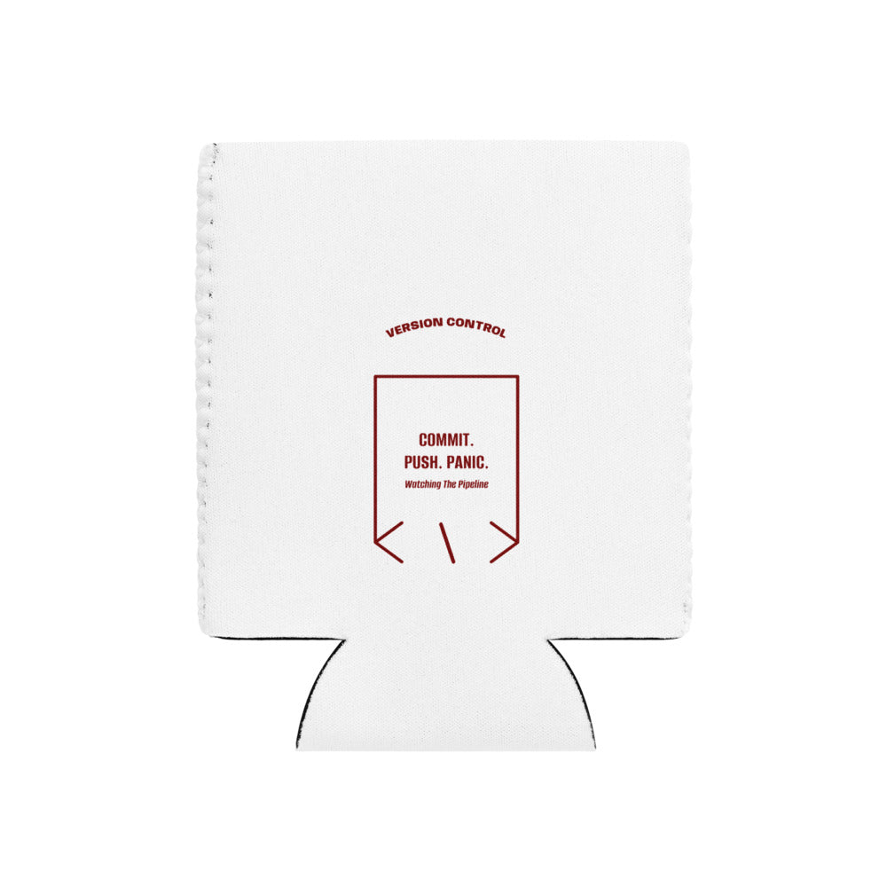 Commit. Push. Panic. — White Maroon back mockup