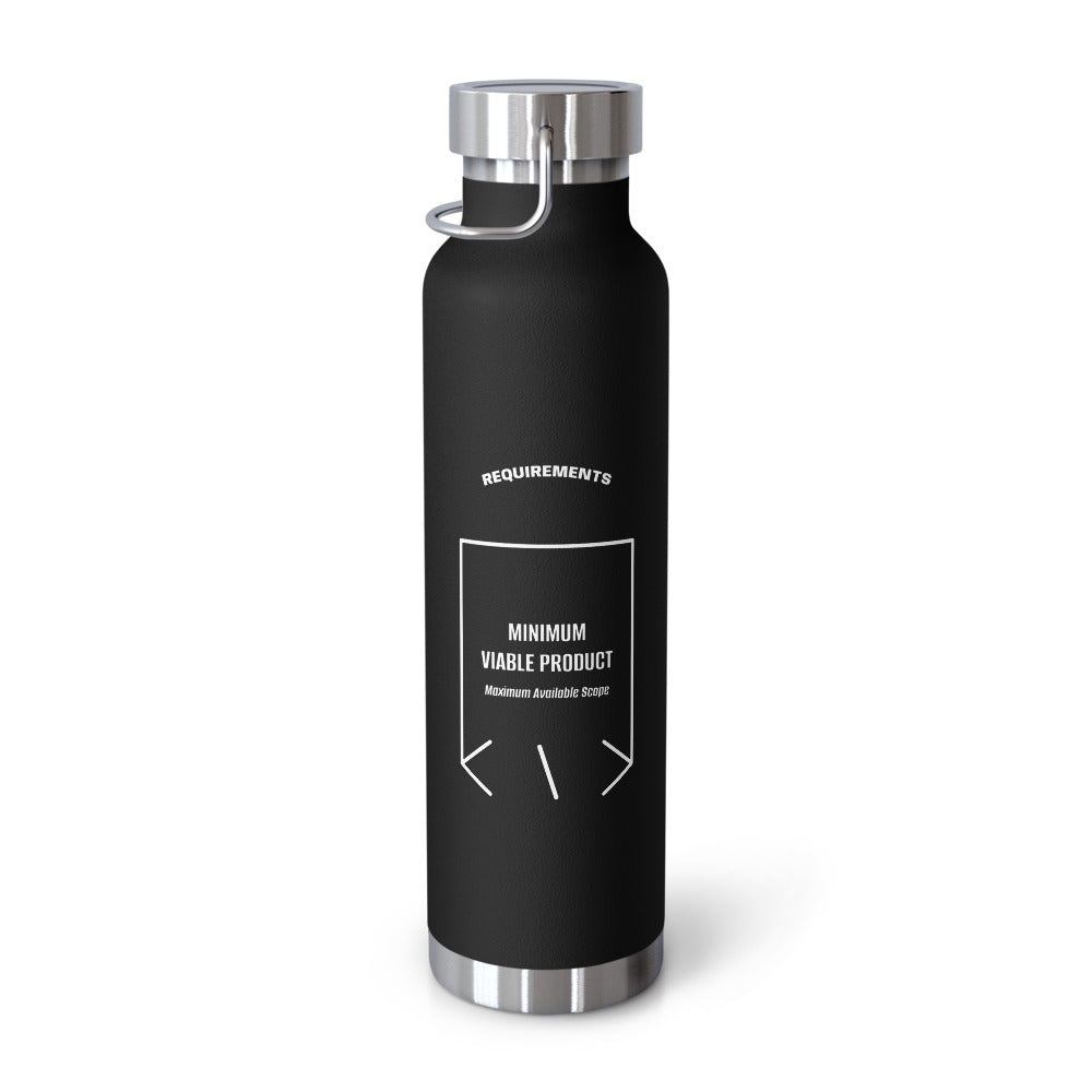 Minimum Viable Product — Black White back mockup (22oz)
