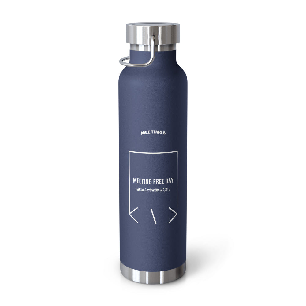 Meeting Free Day — Navy White back mockup (22oz)