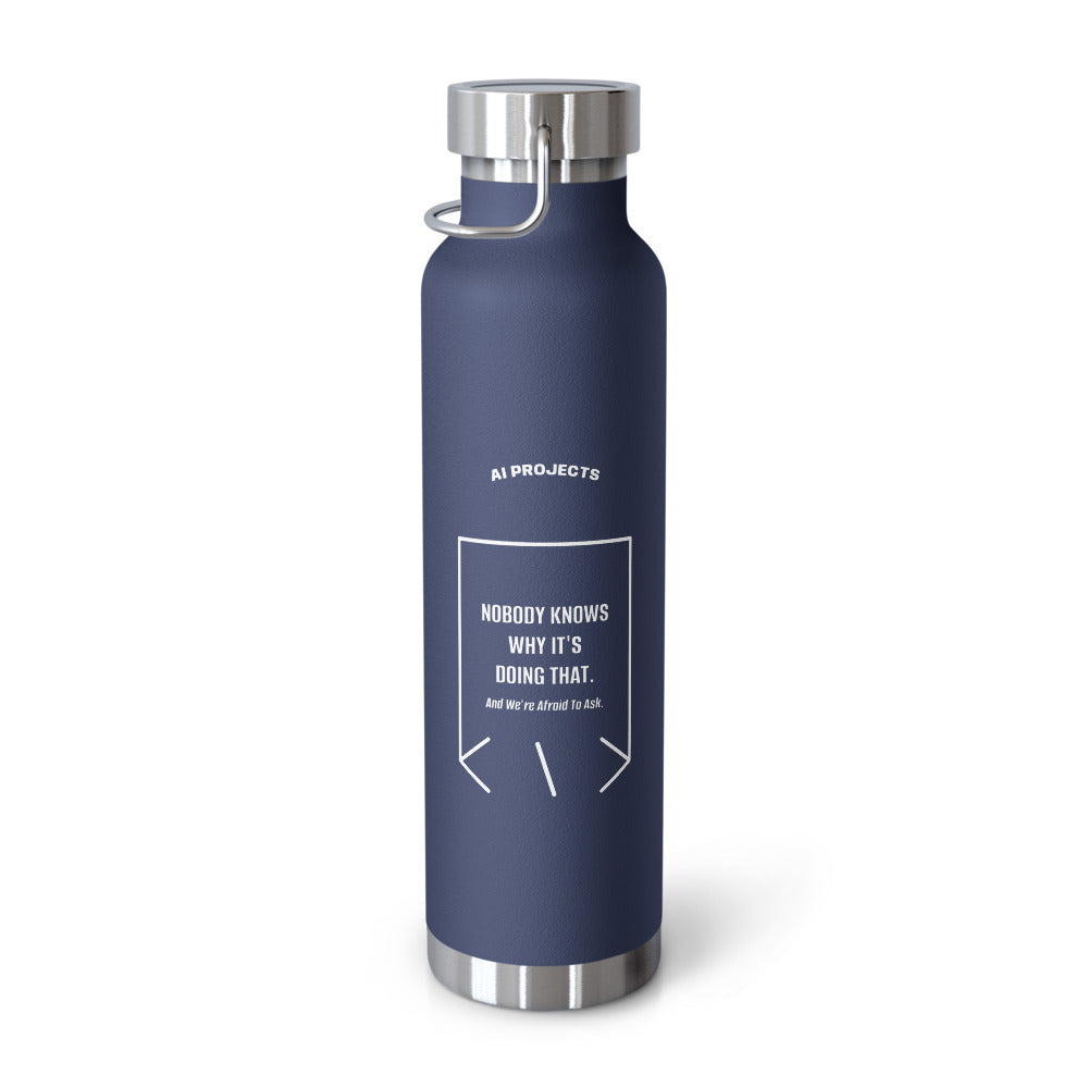 Nobody Knows Why It's Doing That. — Navy White back mockup (22oz)