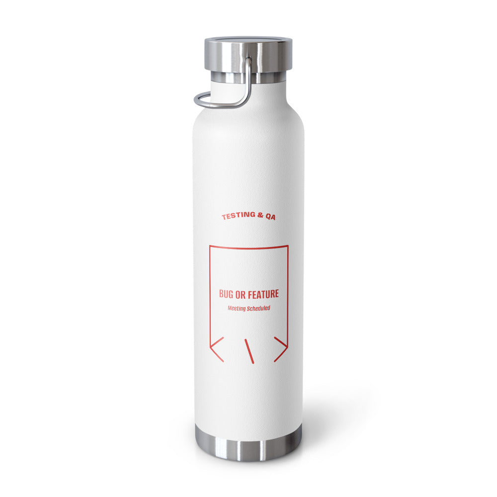 Bug Or Feature — White Red back mockup (22oz)