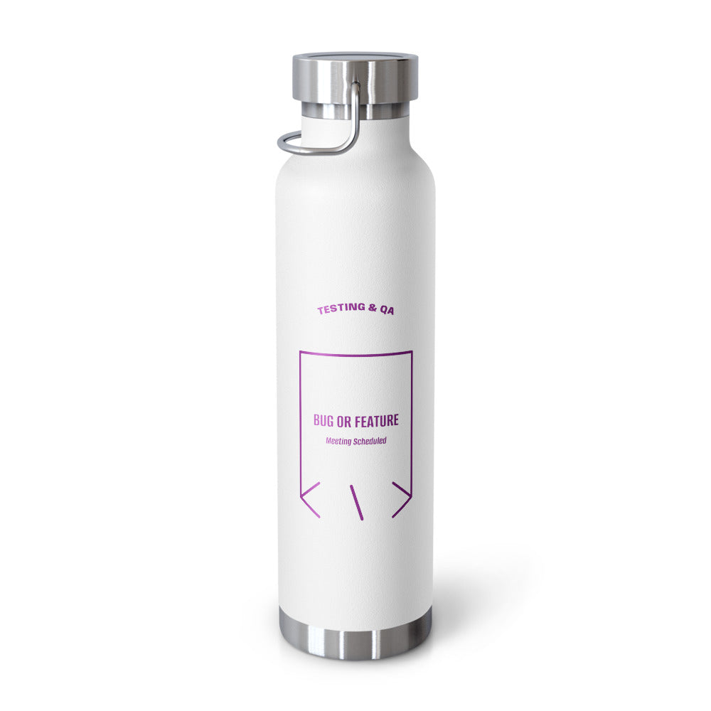 Bug Or Feature — White Purple back mockup (22oz)