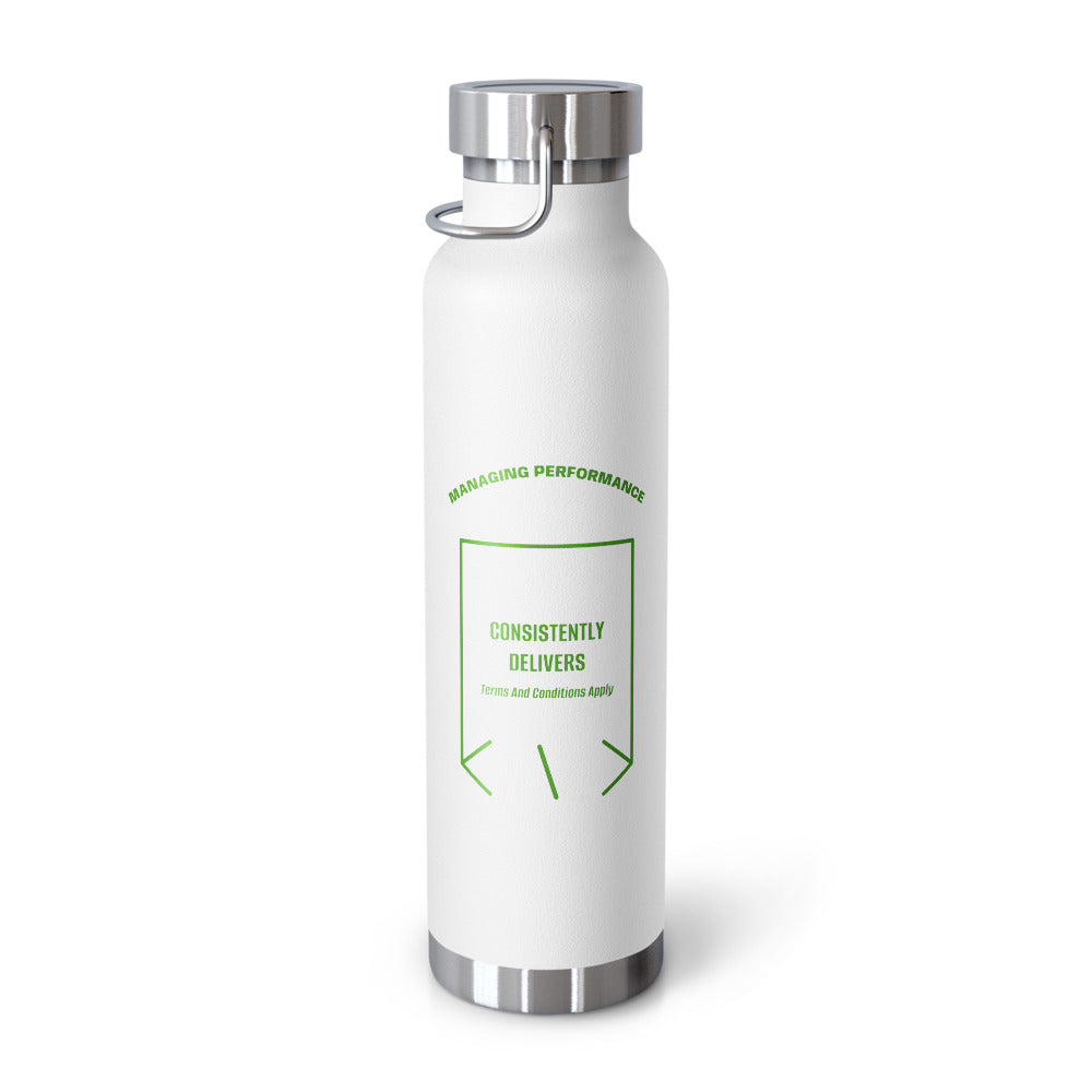Consistently Delivers — White Green back mockup (22oz)