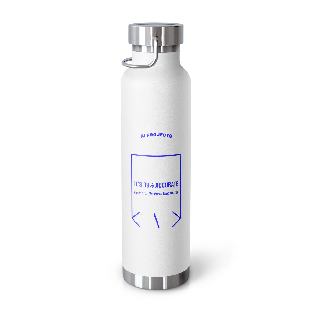 It's 99% Accurate — White Blue back mockup (22oz)