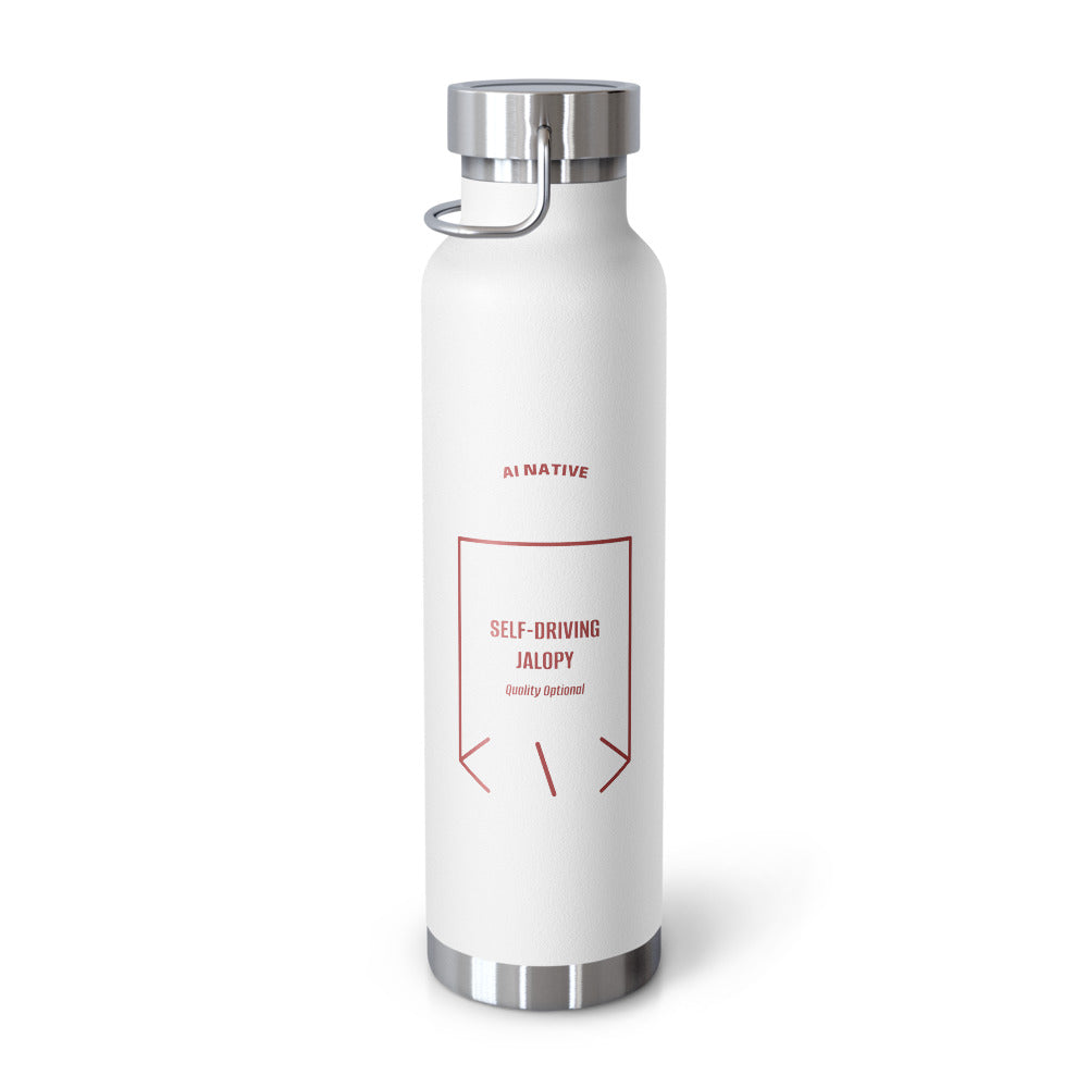 Self-Driving Jalopy — White Brown back mockup (22oz)