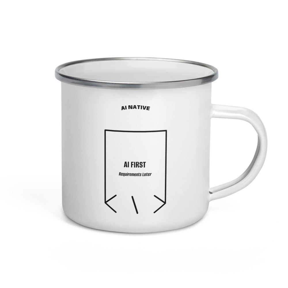 AI First — White Black back mockup (12 oz)