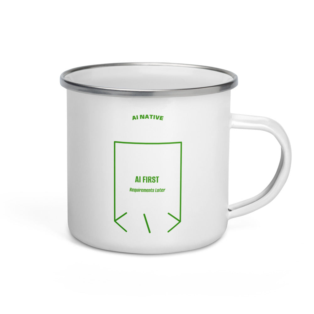 AI First — White Green back mockup (12 oz)