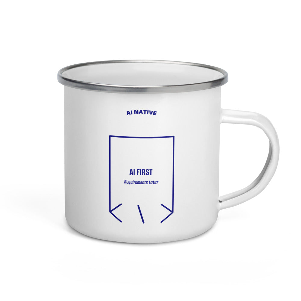 AI First — White Navy back mockup (12 oz)