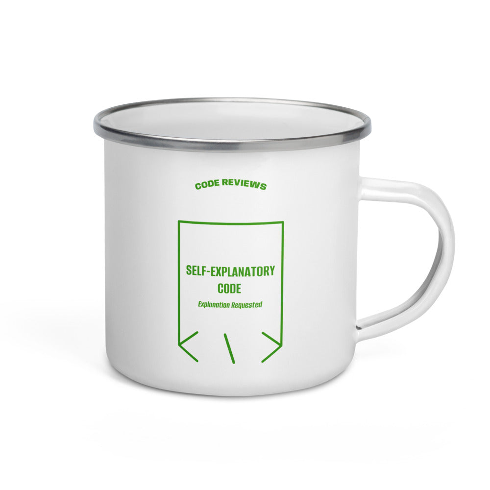 Self-Explanatory Code — White Green back mockup (12 oz)