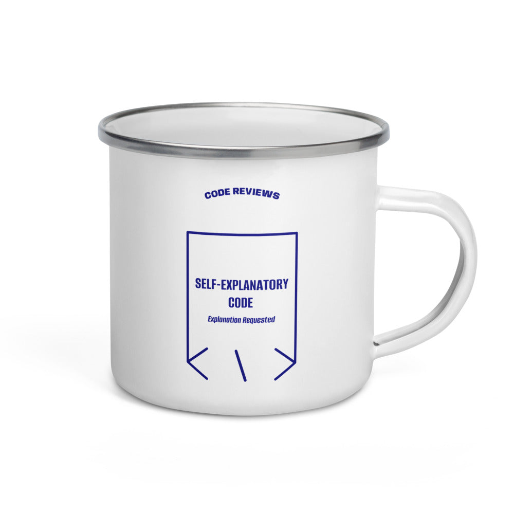 Self-Explanatory Code — White Navy back mockup (12 oz)