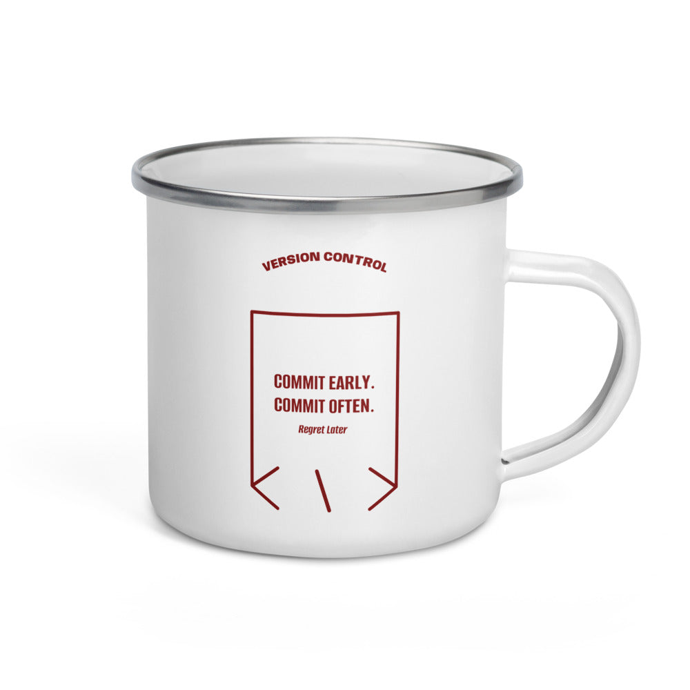 Commit Early. Commit Often. — White Maroon back mockup (12 oz)