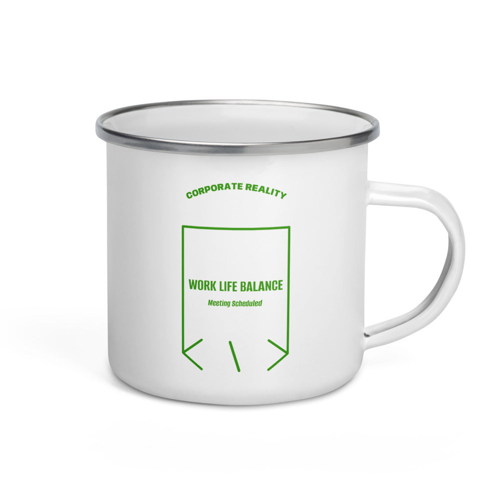 Work Life Balance — White Green back mockup (12 oz)