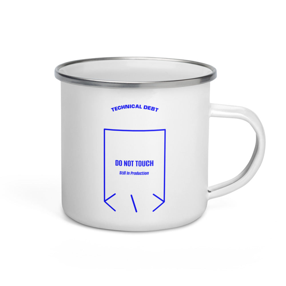 Do Not Touch — White Blue back mockup (12 oz)