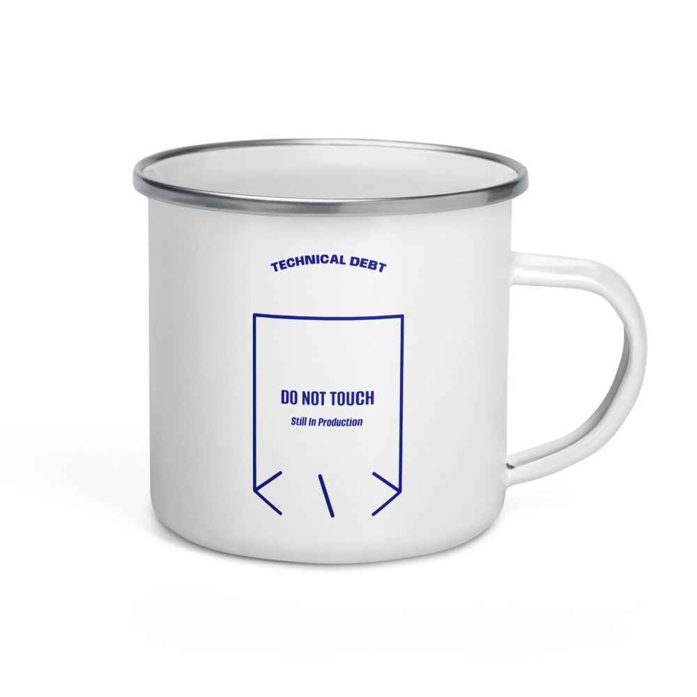 Do Not Touch — White Navy back mockup (12 oz)