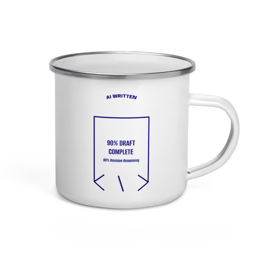 90% Draft Complete — White Navy back mockup (12 oz)