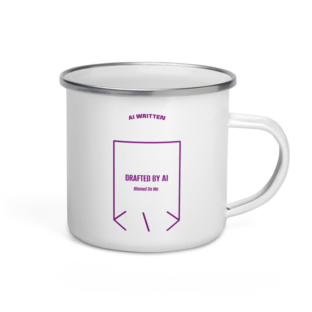 Drafted By AI — White Purple back mockup (12 oz)