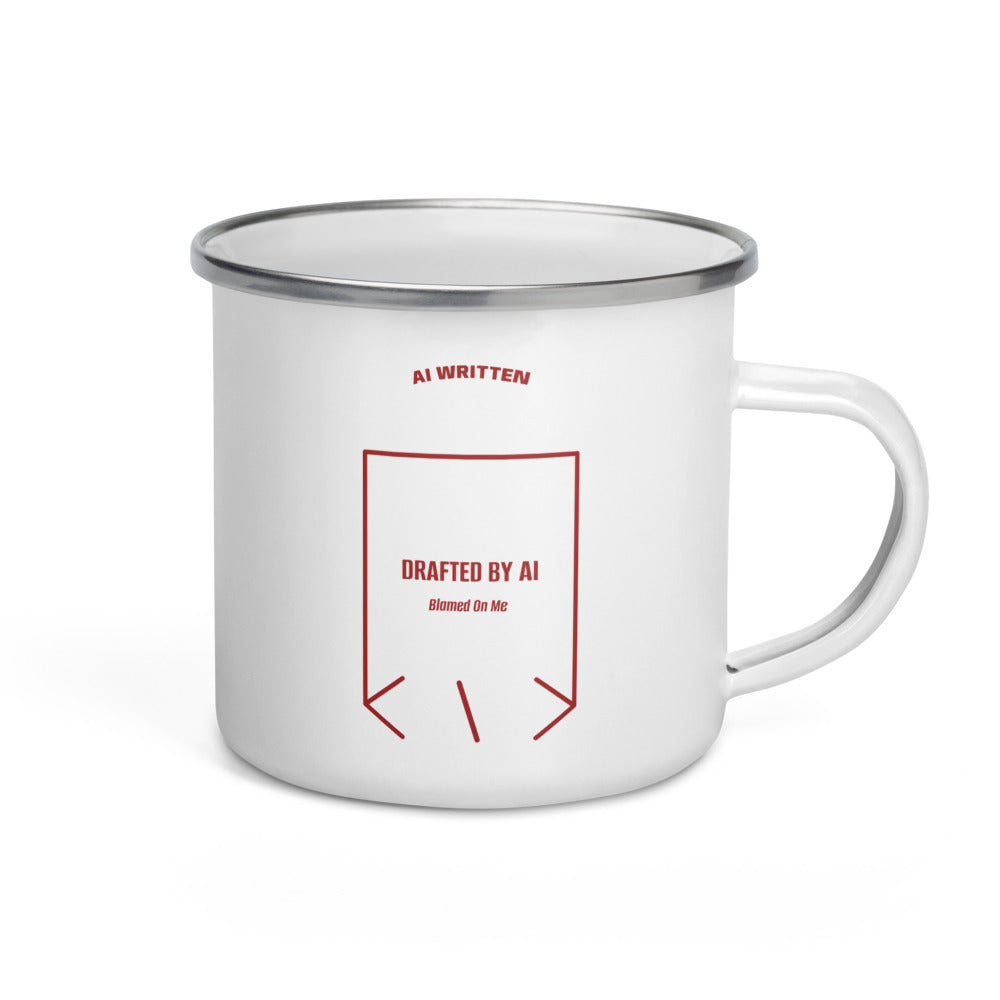 Drafted By AI — White Brown back mockup (12 oz)