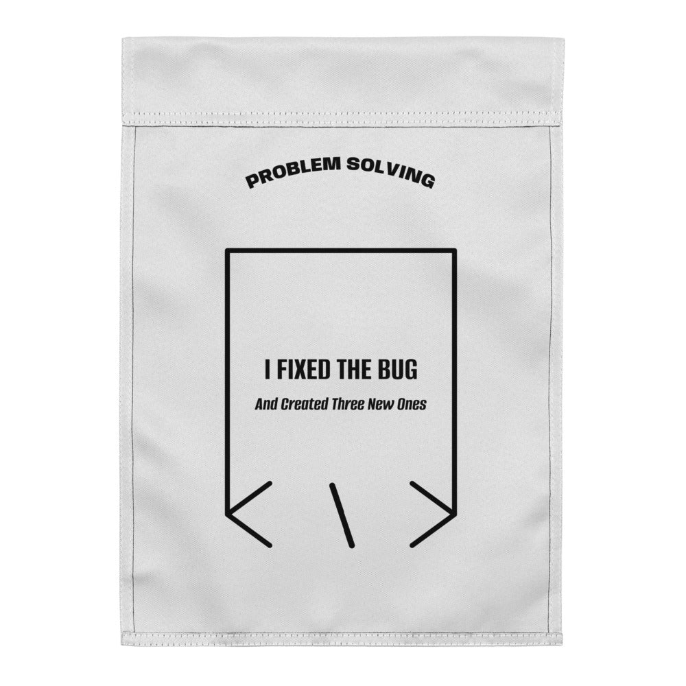 I Fixed The Bug — White Black back mockup