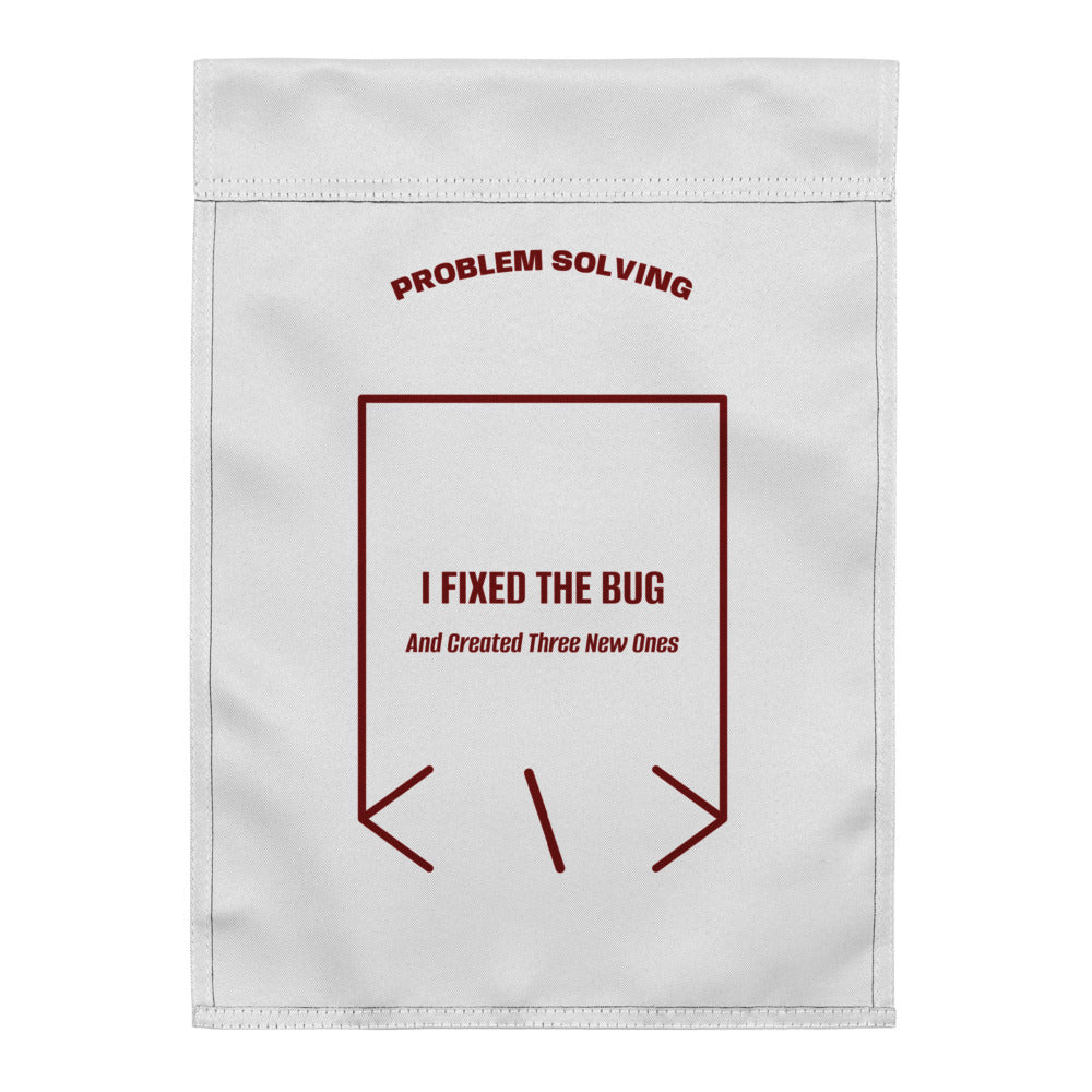 I Fixed The Bug — White Maroon back mockup