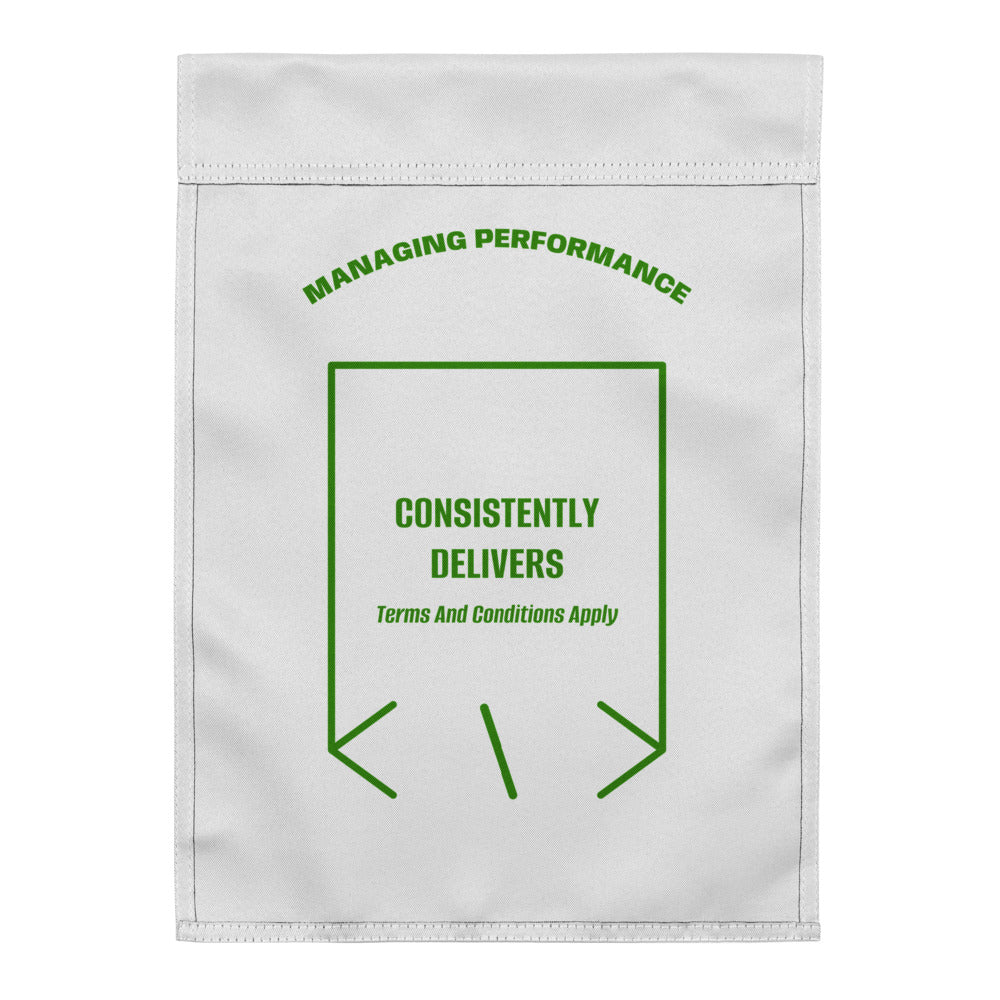 Consistently Delivers — White Green back mockup