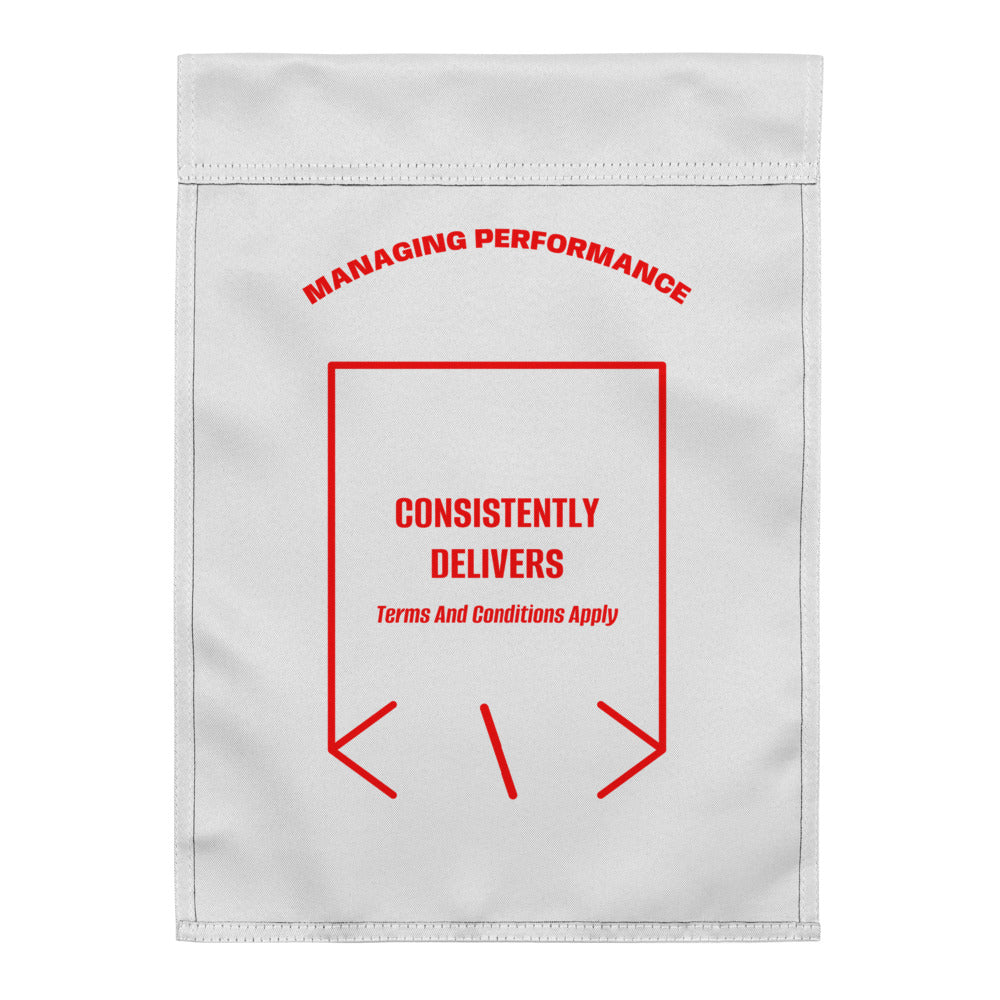 Consistently Delivers — White Red back mockup