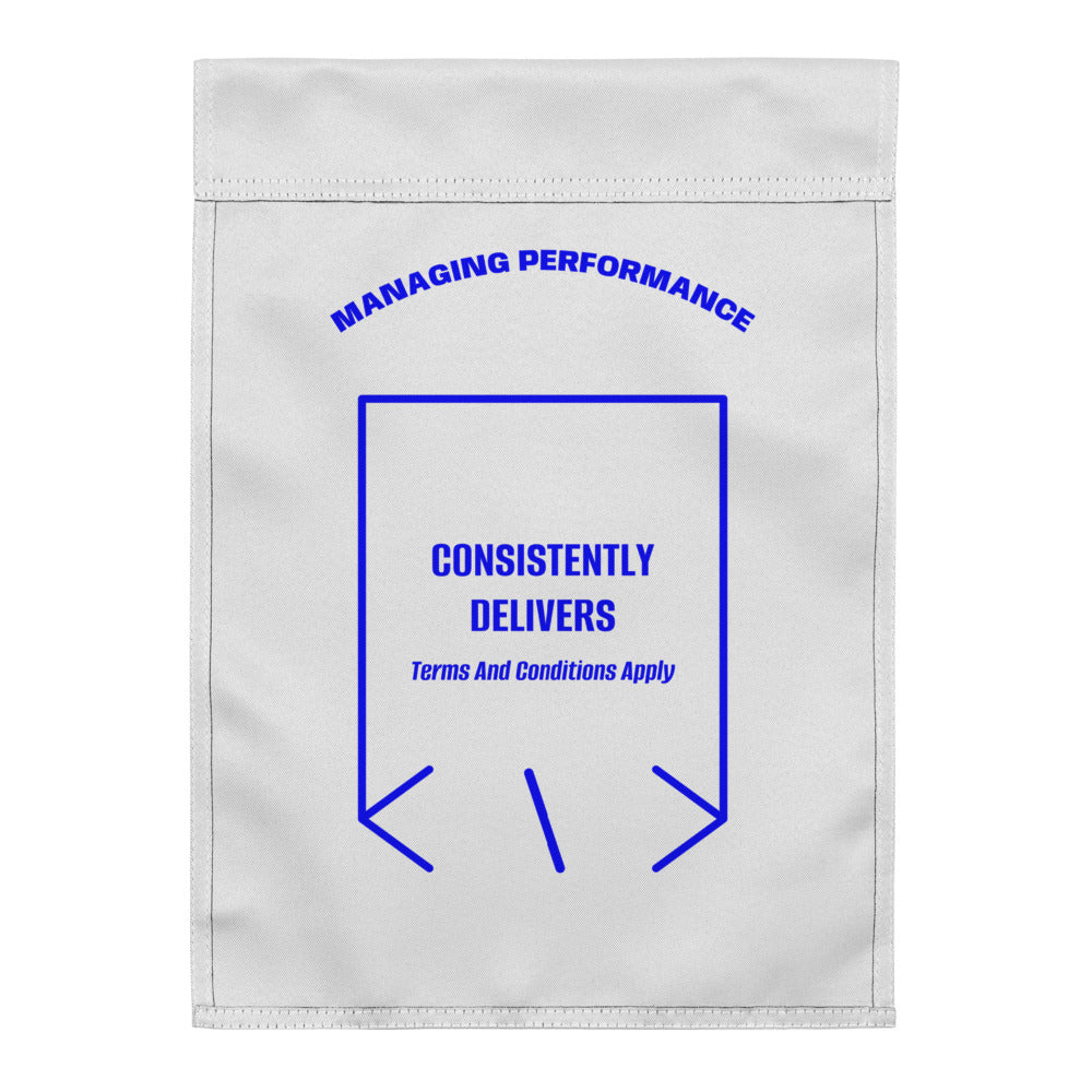 Consistently Delivers — White Blue back mockup
