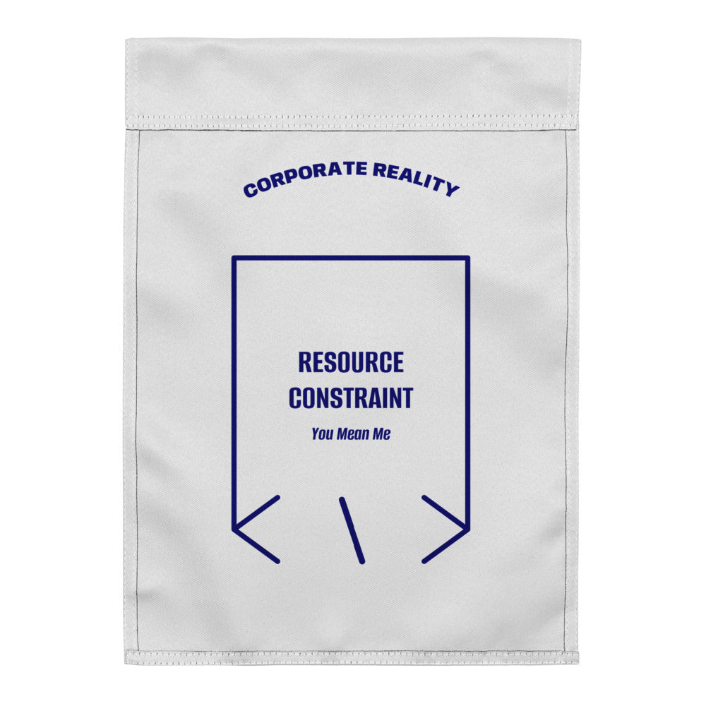 Resource Constraint — White Navy back mockup