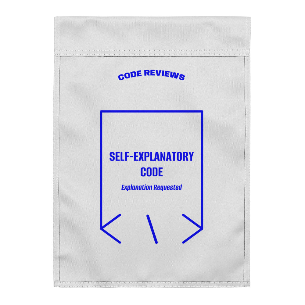 Self-Explanatory Code — secondary back mockup
