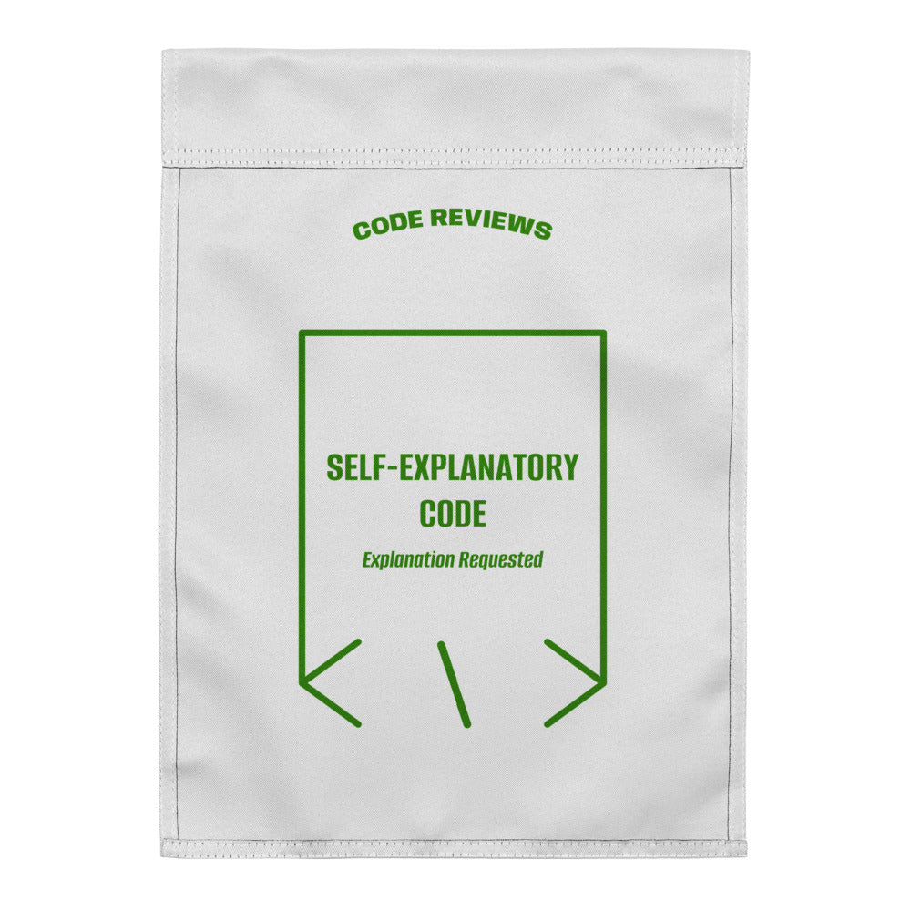 Self-Explanatory Code — White Green back mockup