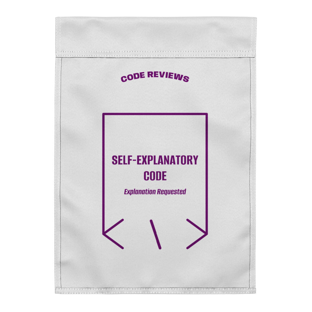 Self-Explanatory Code — White Purple back mockup