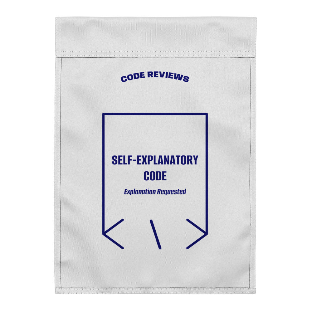 Self-Explanatory Code — White Navy back mockup