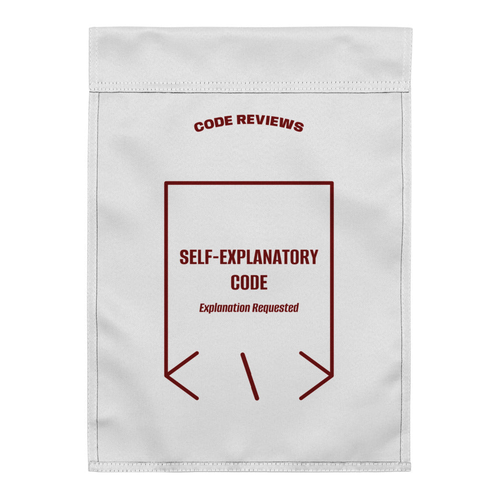 Self-Explanatory Code — White Maroon back mockup