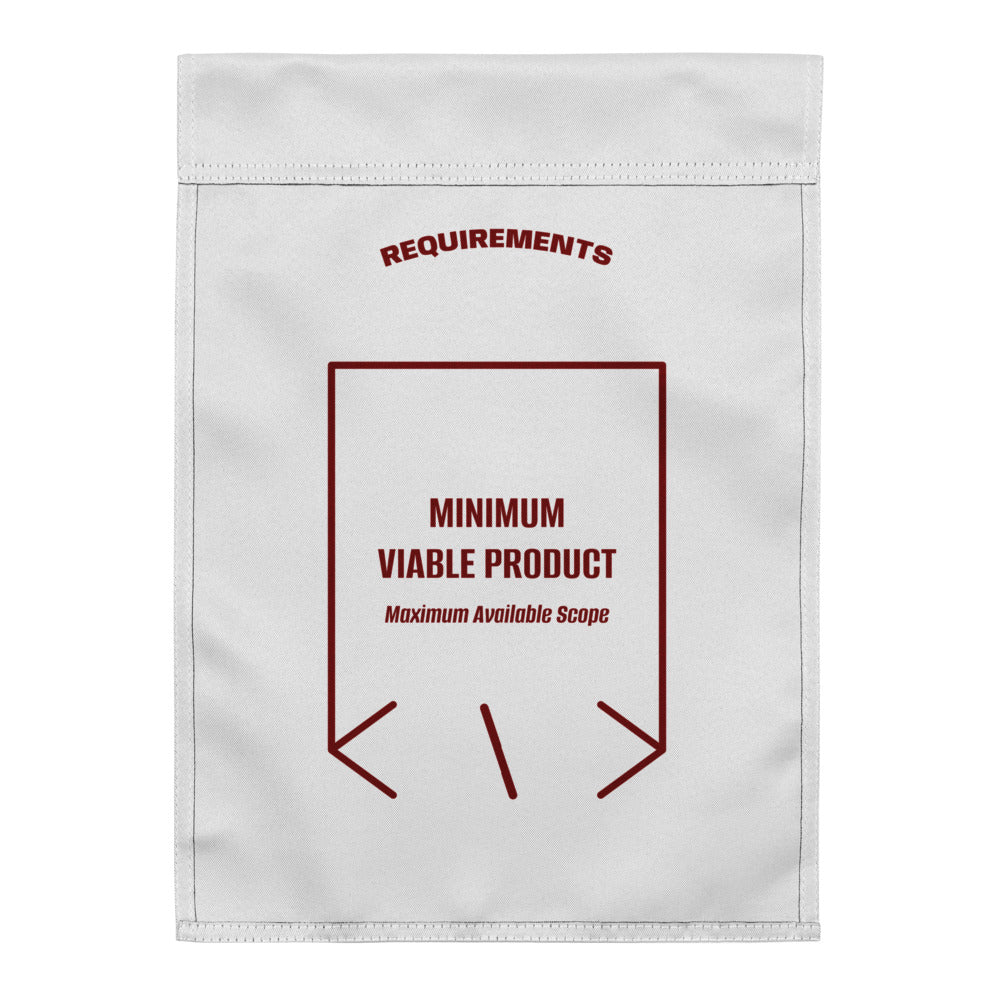 Minimum Viable Product — White Maroon back mockup