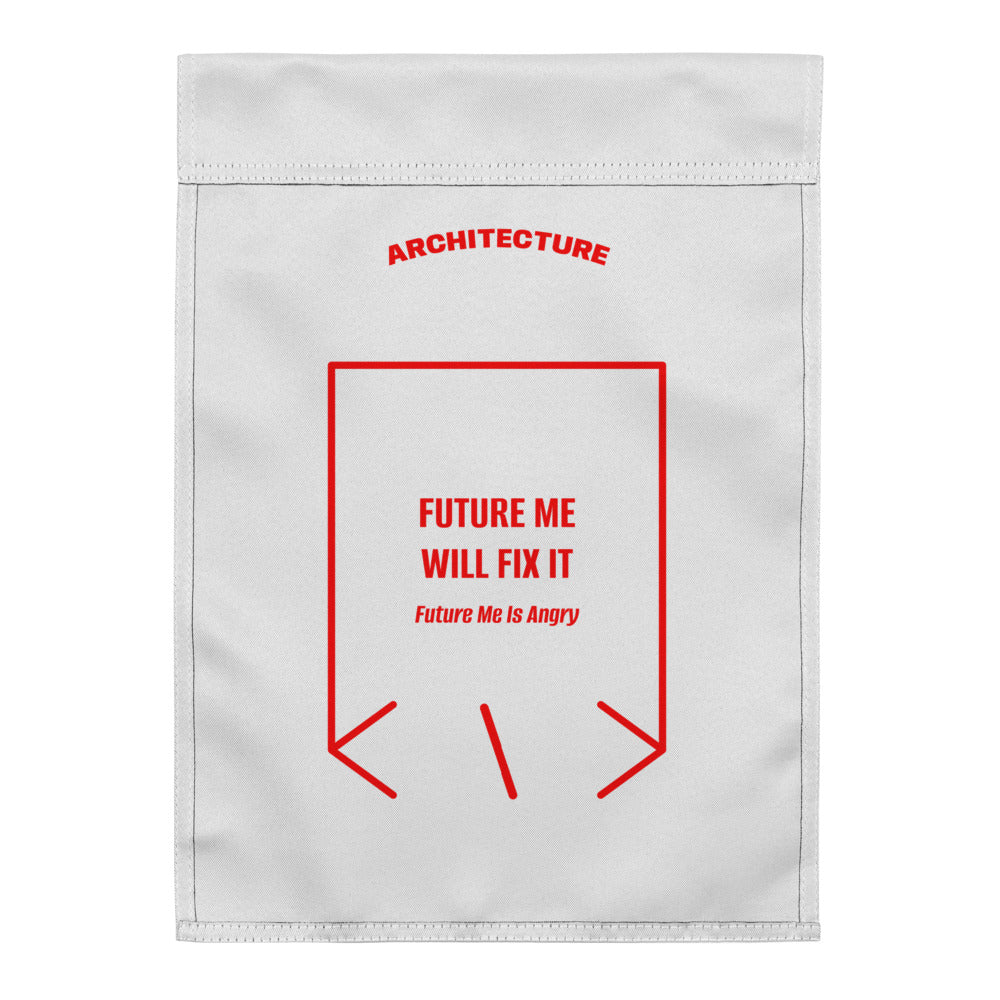 Future Me Will Fix It — White Red back mockup