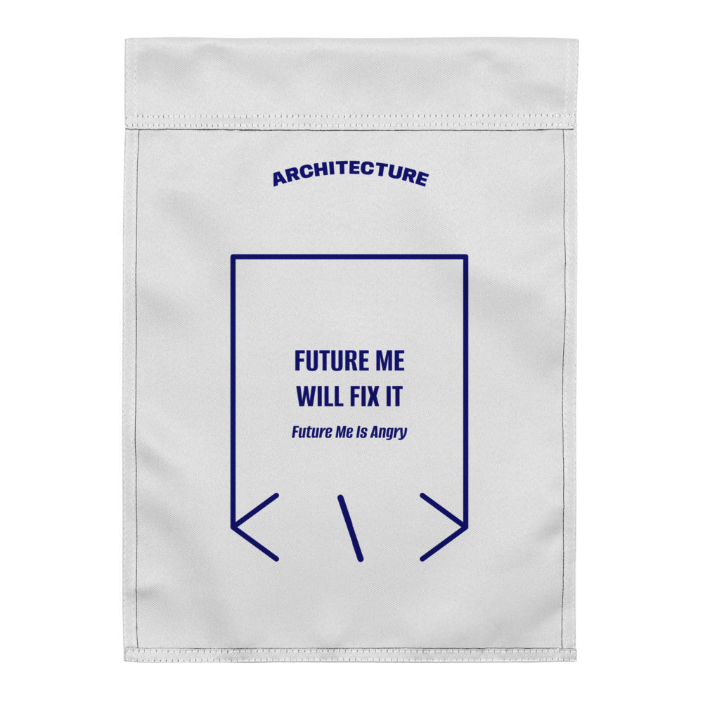 Future Me Will Fix It — White Navy back mockup