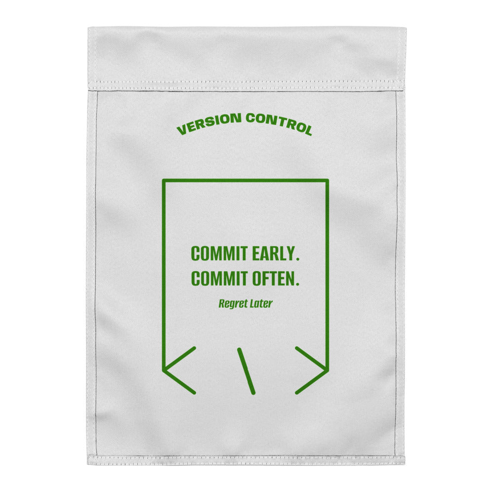 Commit Early. Commit Often. — White Green back mockup