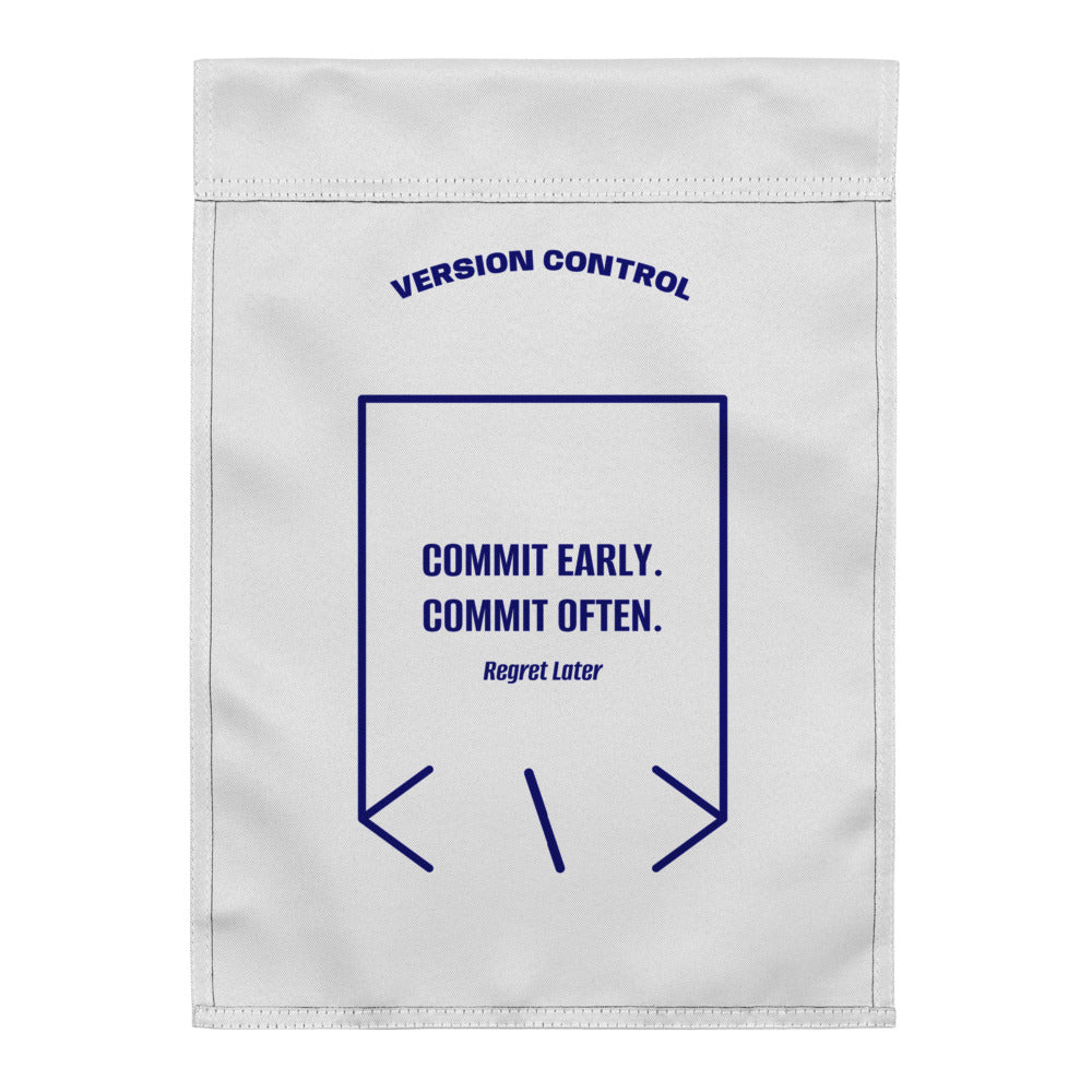 Commit Early. Commit Often. — White Navy back mockup