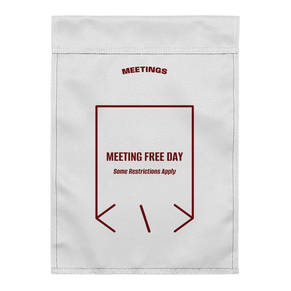 Meeting Free Day — White Maroon back mockup