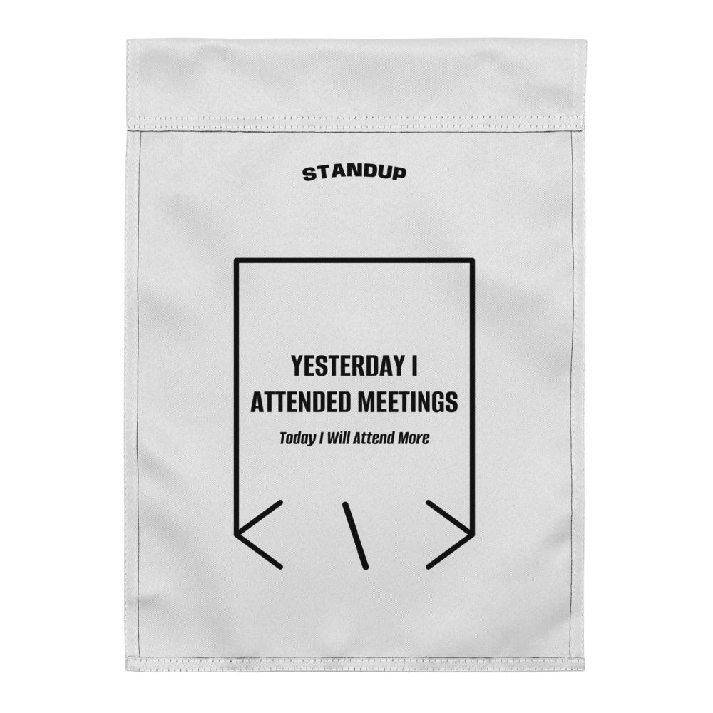 Yesterday I Attended Meetings — White Black back mockup