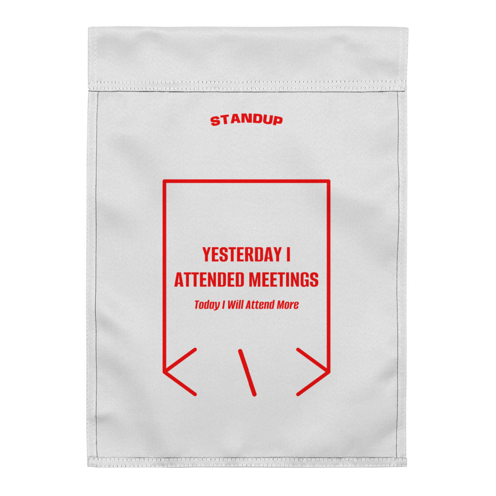 Yesterday I Attended Meetings — White Red back mockup