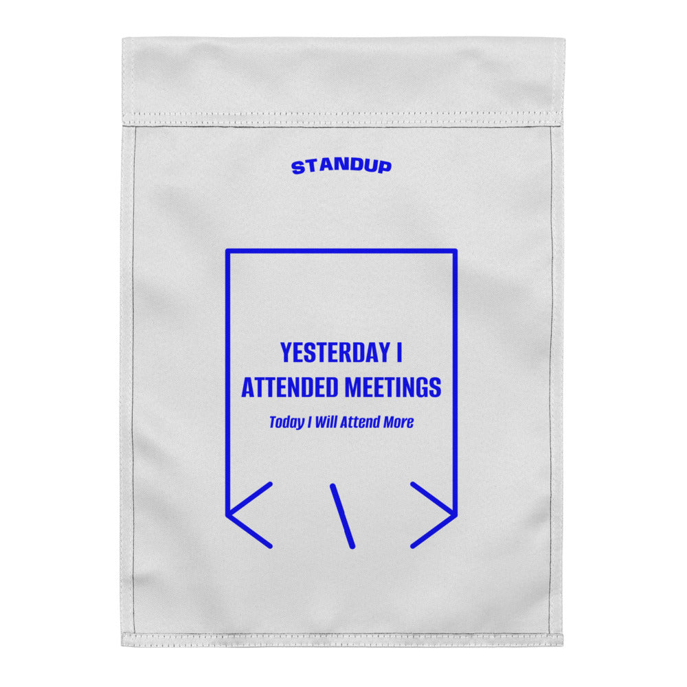 Yesterday I Attended Meetings — White Blue back mockup
