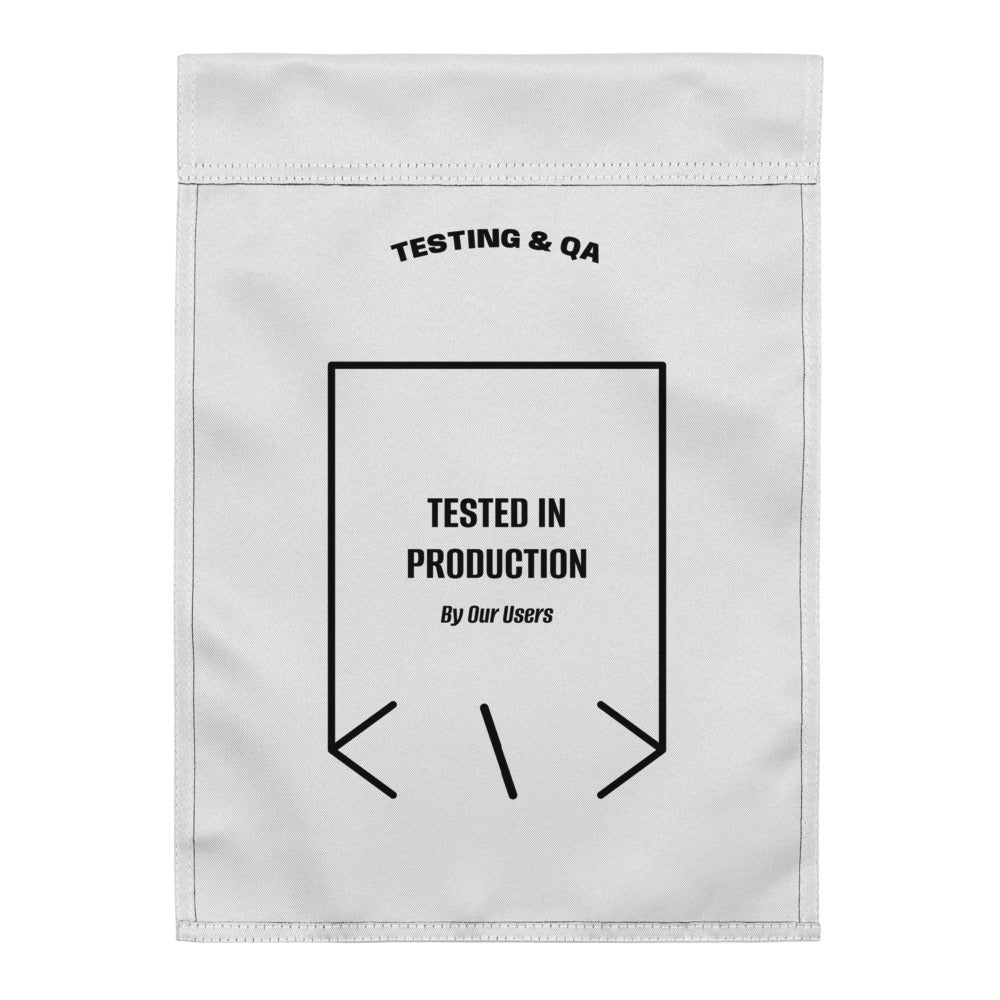 Tested In Production — White Black back mockup