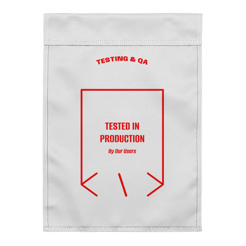 Tested In Production — White Red back mockup